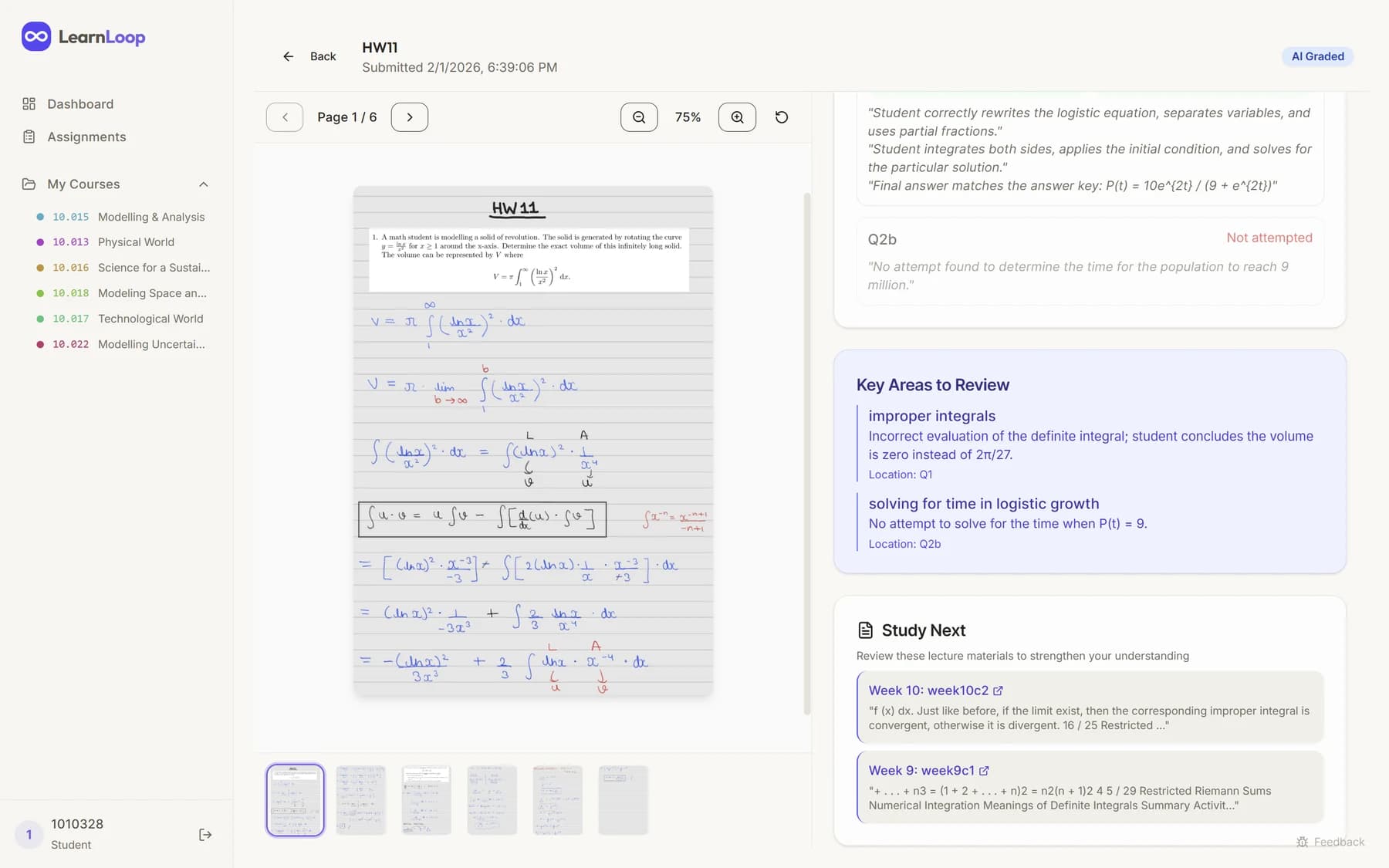 LearnLoop tutor and handwritten grading workflow