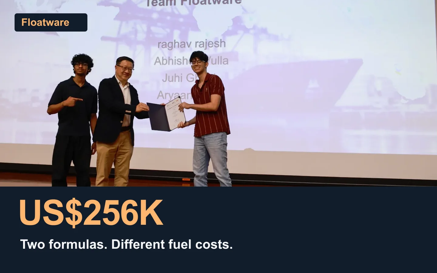 US$256K fuel-cost discrepancy beside Floatware's NUS Maritime award presentation